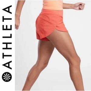 ATHLETA Space Dye Orange Run With It Textured 3.5” Shorts Women's Size S Liner